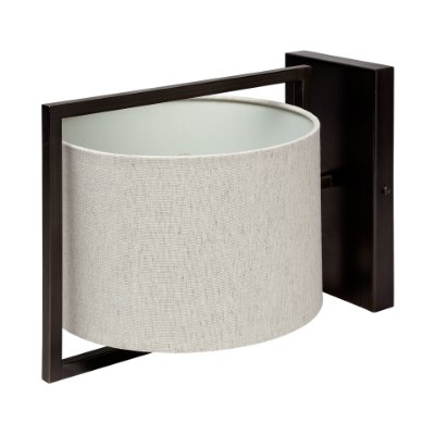68344 - Smithe I 9x13 Black Toned Metal Cream Lampshade Wall Sconce 