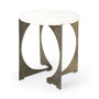 68233-AB - Reinhold II 21L x 21W x 21H Round Live-Edge Marble Top and Gold Metal Base Side/End Table 