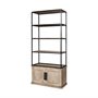 68203-AB - Braxton II Light Brown Wood and Iron Three Shelf Shelving Unit 41.5L x 18.5W x 9
