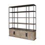 68202-AB - Braxton I Light Brown Wood and Iron Three Shelf Shelving Unit 81.5L x 18.5W x 90