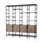 68206-ABC - Darius 82L x 16.5W x 90H Medium Brown Wood and Metal Multi-Shelf Shelving Unit
