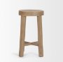 68210 - Brahma 26" Total Height White Washed Wood Stool