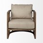 67515 - Skylar II Tan Fabric Covered Cushioned Demi-Lune Wooden Frame Accent Chair 