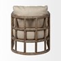 67515 - Skylar II Tan Fabric Covered Cushioned Demi-Lune Wooden Frame Accent Chair 