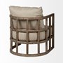 67515 - Skylar II Tan Fabric Covered Cushioned Demi-Lune Wooden Frame Accent Chair 