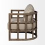 67515 - Skylar II Tan Fabric Covered Cushioned Demi-Lune Wooden Frame Accent Chair 