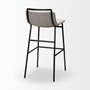 68088 - Kavalan 37.5" Total Height Beige Upholstered Seat Gray Metal Frame Bar Stool