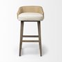 68142 - Monmouth 30.5" Seat Height Cream/Beige Fabric Seat Brown Wood Frame Bar Stool
