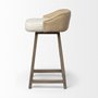 68142 - Monmouth 30.5" Seat Height Cream/Beige Fabric Seat Brown Wood Frame Bar Stool