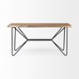 68152-AB - Papillion IV 60L x 26W Natural Solid Wood and Live Edge Iron Office Desk