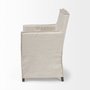 68190 - Elbert II Cream Fabric Slip-Cover Brown Wood Frame Dining Chair 