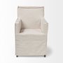 68190 - Elbert II Cream Fabric Slip-Cover Brown Wood Frame Dining Chair 