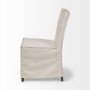 68188 - Elbert I Cream Fabric Slip-Cover Brown Wooden Base Dining Chair