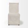 68188 - Elbert I Cream Fabric Slip-Cover Brown Wooden Base Dining Chair