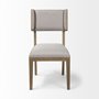 68192 - Tenton I Grey Fabric Wrap Brown Wooden Base Dining Chair