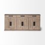 68204 - Braxton III 81.5x18.5 Natural Brown Solid Wood 3 Drawer 6 Door Sideboard