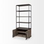 68203-AB - Braxton II Light Brown Wood and Iron Three Shelf Shelving Unit 41.5L x 18.5W x 9