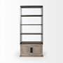 68203-AB - Braxton II Light Brown Wood and Iron Three Shelf Shelving Unit 41.5L x 18.5W x 9