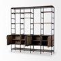 68206-ABC - Darius 82L x 16.5W x 90H Medium Brown Wood and Metal Multi-Shelf Shelving Unit