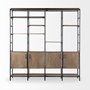 68206-ABC - Darius 82L x 16.5W x 90H Medium Brown Wood and Metal Multi-Shelf Shelving Unit