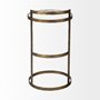 68235 - Reimer 15L x 15W Gold Round Glass Top W/Metal Frame Accent Table 