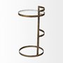 68235 - Reimer 15L x 15W Gold Round Glass Top W/Metal Frame Accent Table 