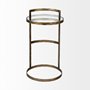 68235 - Reimer 15L x 15W Gold Round Glass Top W/Metal Frame Accent Table 