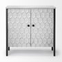 68267 - Savannah White Fir Veneer w/ Gray Metal 2-Door Accent Cabinet