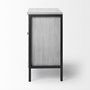 68267 - Savannah White Fir Veneer w/ Gray Metal 2-Door Accent Cabinet