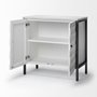 68267 - Savannah White Fir Veneer w/ Gray Metal 2-Door Accent Cabinet