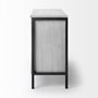68268 - Savannah White Fir Veneer & Gray Metal 3-Door Accent Cabinet 