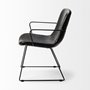 68311 - Sawyer II Black Faux-Leather Seat Black Iron Frame Dining Chair