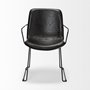 68311 - Sawyer II Black Faux-Leather Seat Black Iron Frame Dining Chair