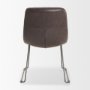 68312 - Sawyer I Dark Brown Faux-Leather Seat Black Iron Frame Dining Chair