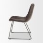 68312 - Sawyer I Dark Brown Faux-Leather Seat Black Iron Frame Dining Chair