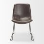 68312 - Sawyer I Dark Brown Faux-Leather Seat Black Iron Frame Dining Chair