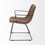 68313 - Sawyer II Brown Faux-Leather Seat Black Iron Frame Dining Chair