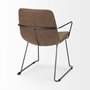 68313 - Sawyer II Brown Faux-Leather Seat Black Iron Frame Dining Chair