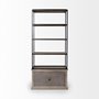 68203-AB - Braxton II Light Brown Wood and Iron Three Shelf Shelving Unit 41.5L x 18.5W x 9