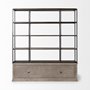 68202-AB - Braxton I Light Brown Wood and Iron Three Shelf Shelving Unit 81.5L x 18.5W x 90