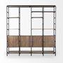 68206-ABC - Darius 82L x 16.5W x 90H Medium Brown Wood and Metal Multi-Shelf Shelving Unit
