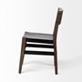67847 - Nell I Black Iron Seat Solid Brown Wooden Base Dining Chair