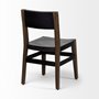 67847 - Nell I Black Iron Seat Solid Brown Wooden Base Dining Chair