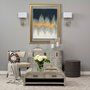 50272 - Beacon 20.5"H Gray Fabric w/ Metal Tacks Round Ottoman