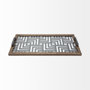 68295 - Fantuz 32L x 16W Gray Metal, Wood and Glass Serving Tray