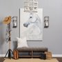 68000 - Lamda 22 x 75 Black Metal and Light Brown Wood Coat Rack