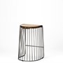 68137 - Seagram 25.6" Seat Height Brown Wood Seat Black Metal Frame Stool