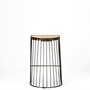 68137 - Seagram 25.6" Seat Height Brown Wood Seat Black Metal Frame Stool