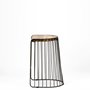 68137 - Seagram 25.6" Seat Height Brown Wood Seat Black Metal Frame Stool
