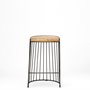 68137 - Seagram 25.6" Seat Height Brown Wood Seat Black Metal Frame Stool